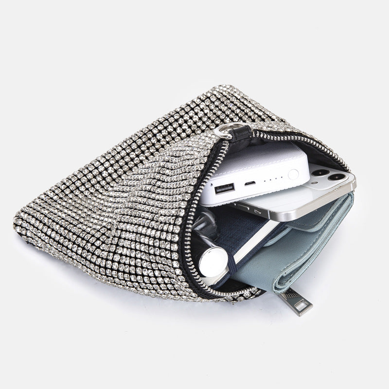 Diamond Shiny Wrist Bag Triangle