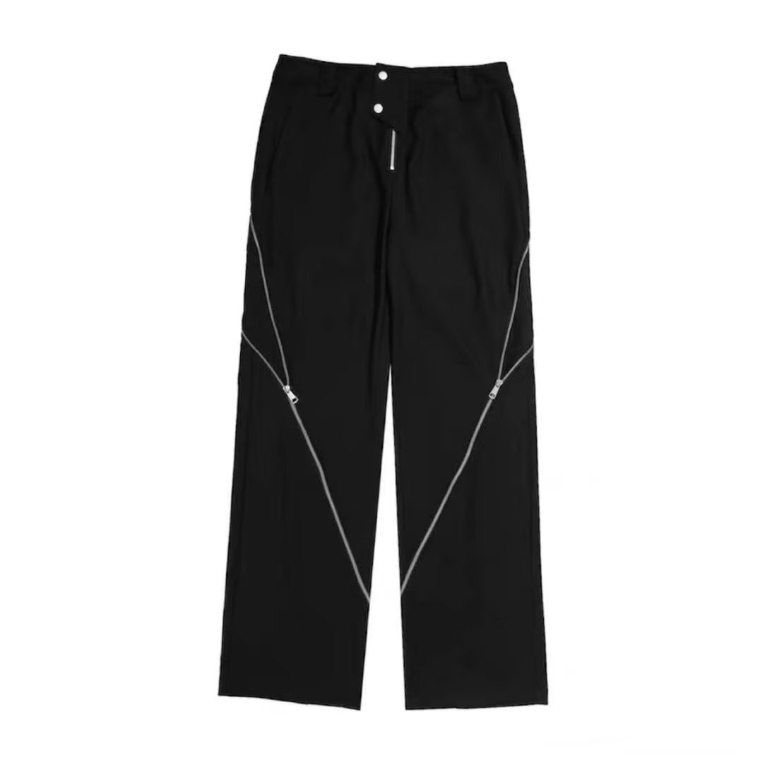 Men's Fashion Zipper Drape Straight Casual Pants