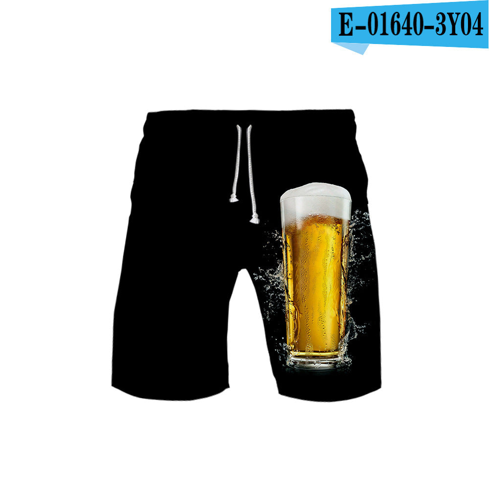 Men's Fashionable Simple 3D Color Printing Breathable Shorts