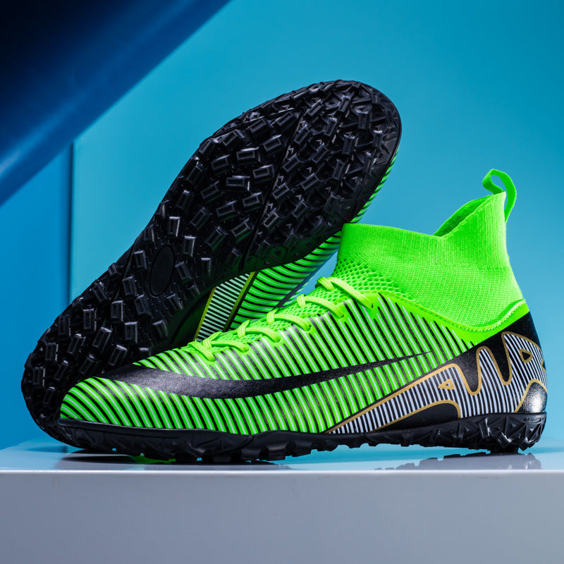 Soccer Shoes Men's High-top Spike Competition TF Broken Nail Student Training Shoes
