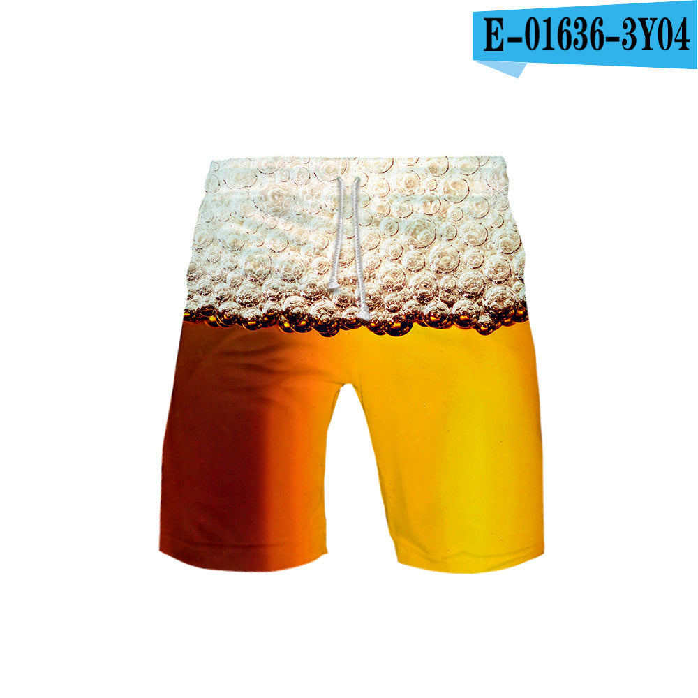 Men's Fashionable Simple 3D Color Printing Breathable Shorts