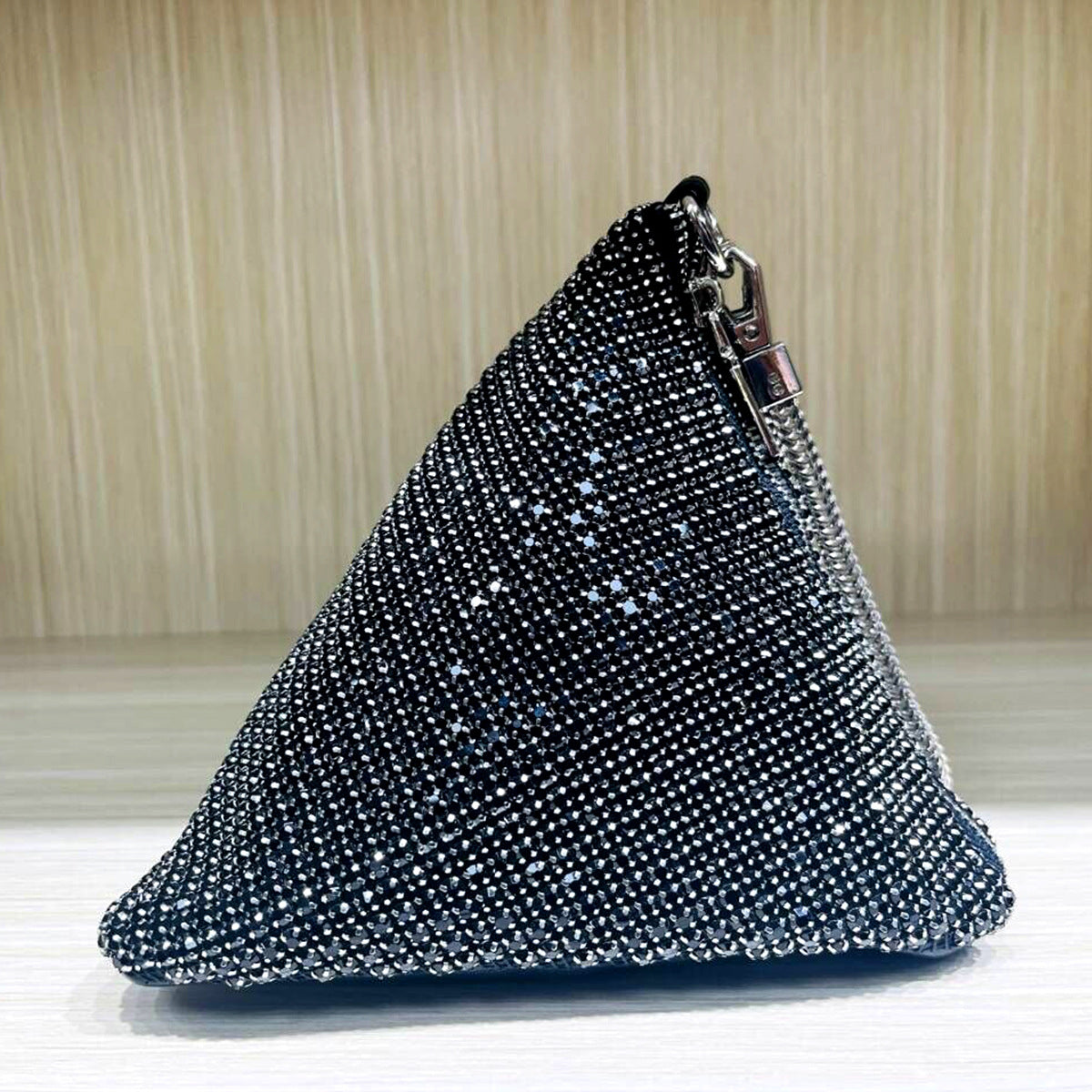 Diamond Shiny Wrist Bag Triangle
