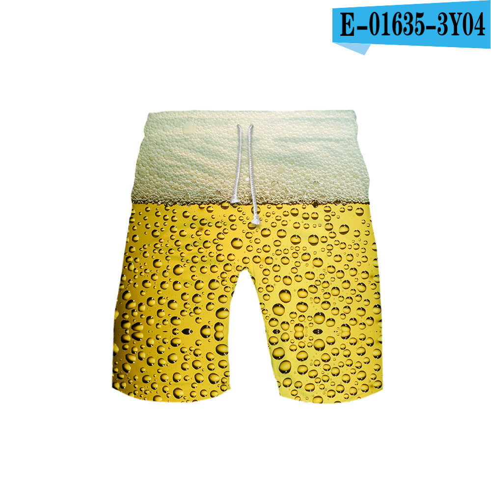 Men's Fashionable Simple 3D Color Printing Breathable Shorts