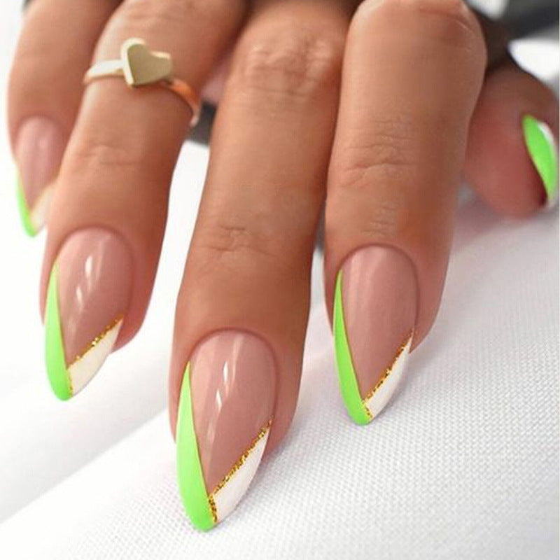 Short Drop Shape Wear Armor Ice Transparent Golden Edge Green White