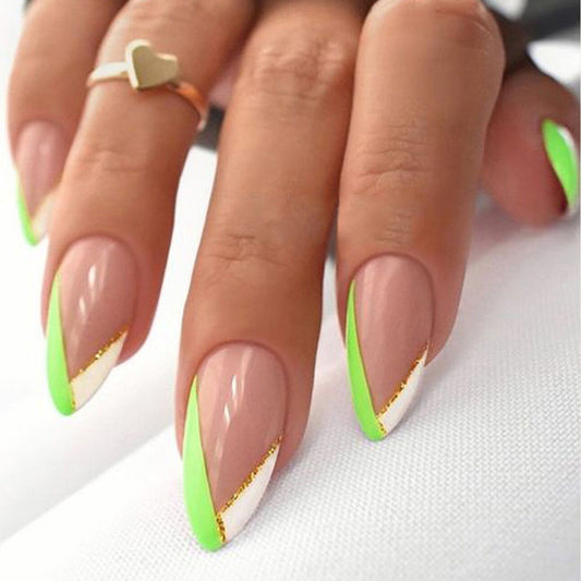 Short Drop Shape Wear Armor Ice Transparent Golden Edge Green White