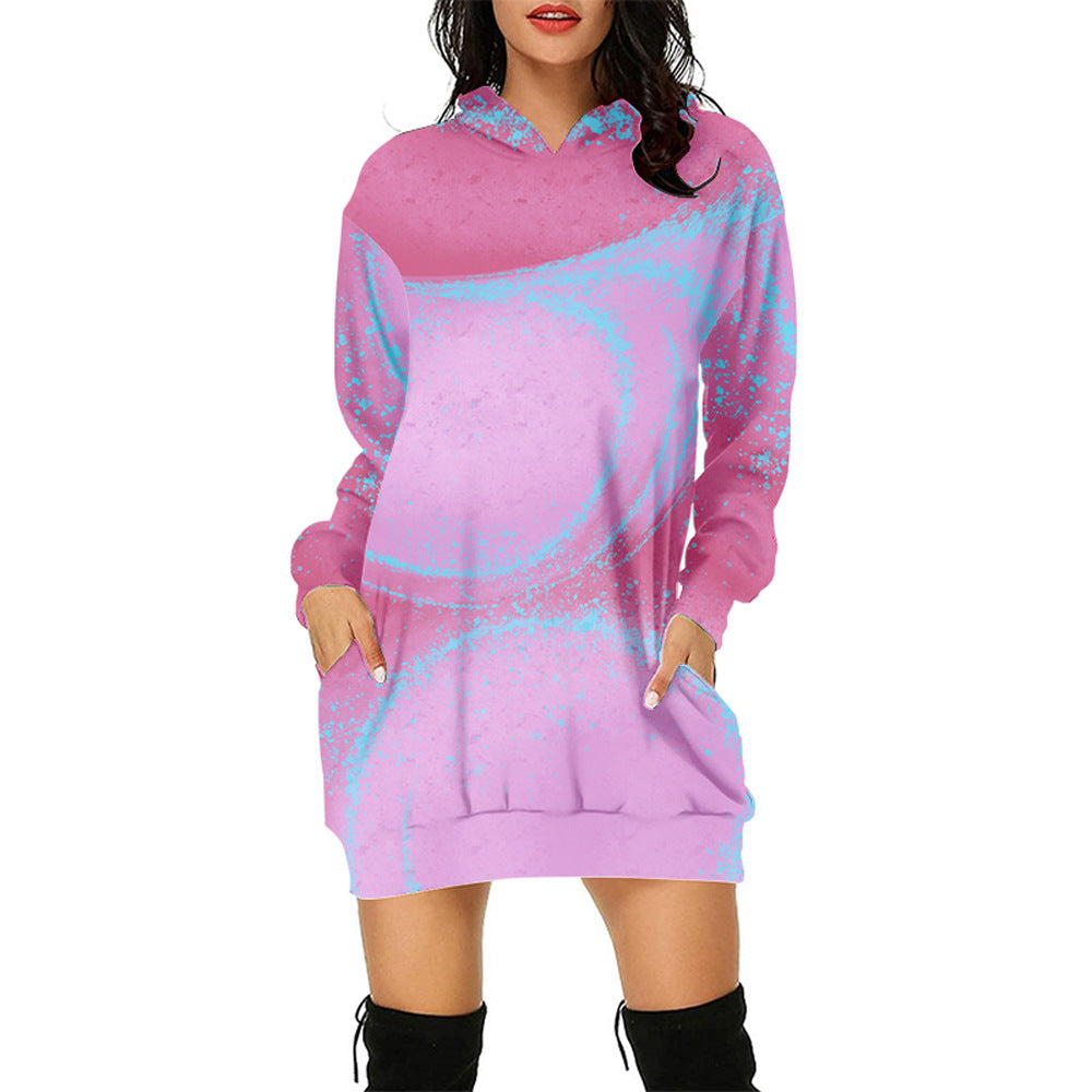 3d Sweater Dress Hooded Digital Printing