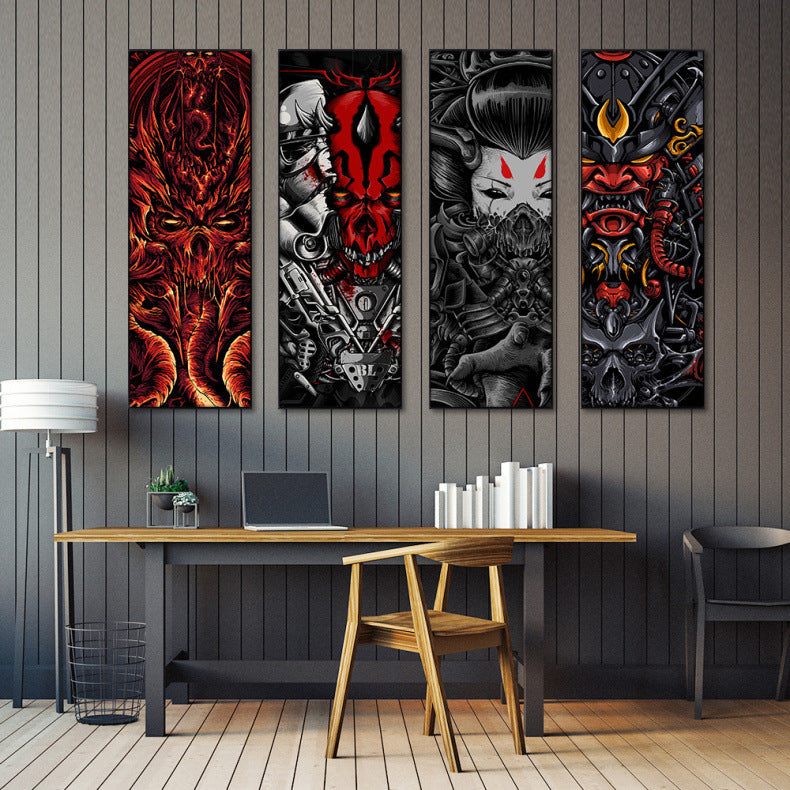 Multiple Frameless Painting Retro Japanese Ukiyo-e Art