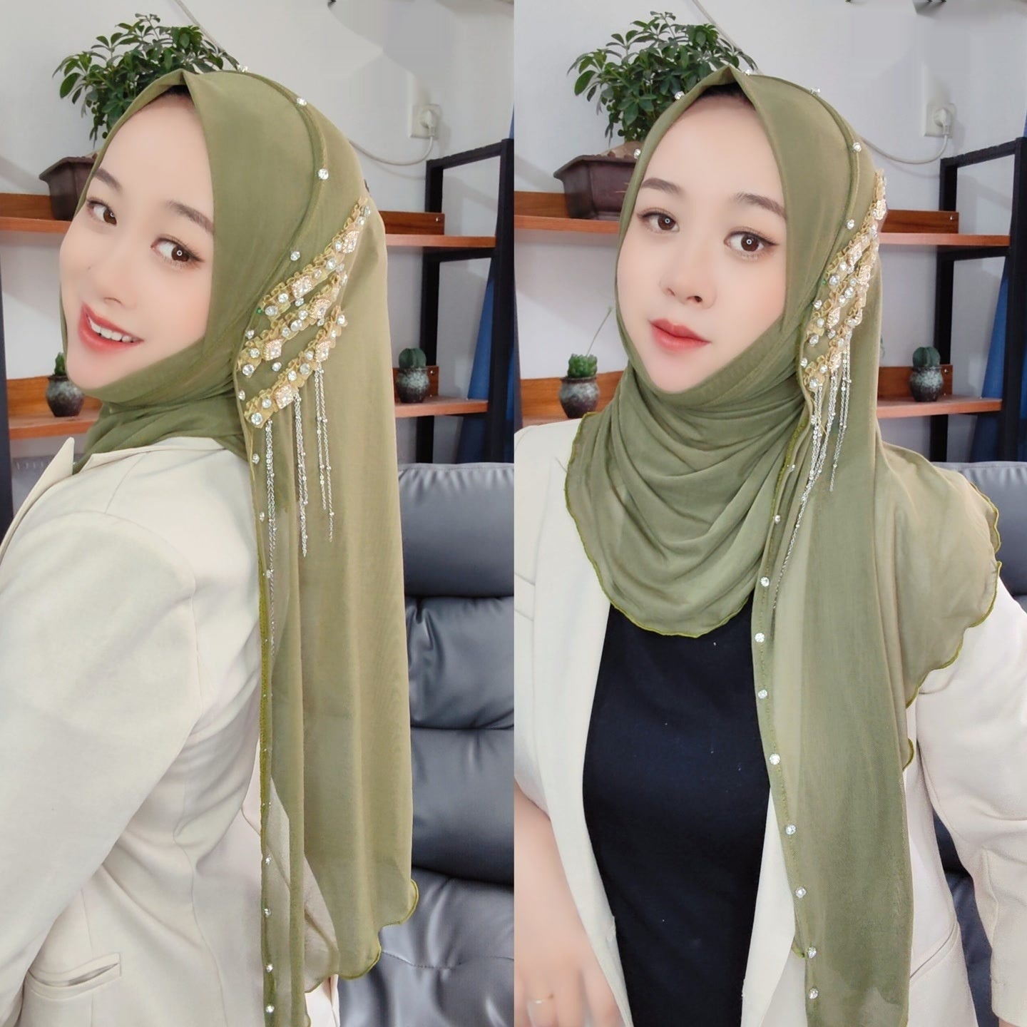 Turban Original Tassel Voile Wrap Towel