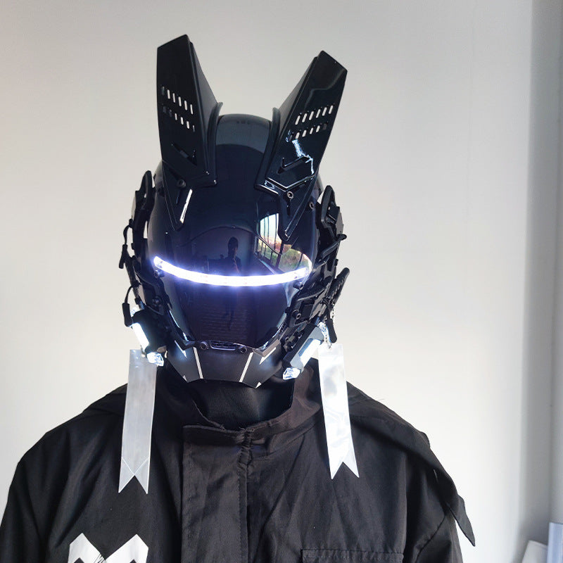 Bopunk Helmet With White Slotted Light