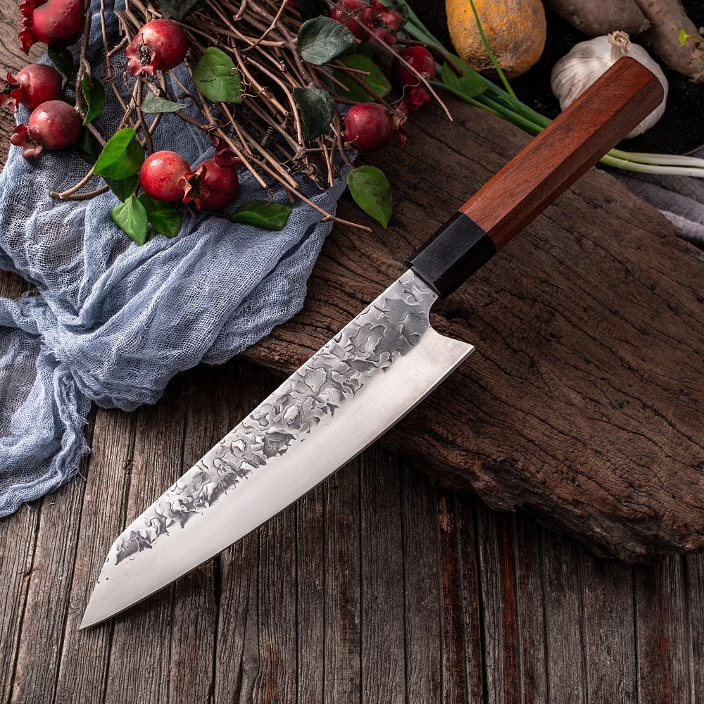 Black Sandalwood Kitchen Knife With Octagonal Handle