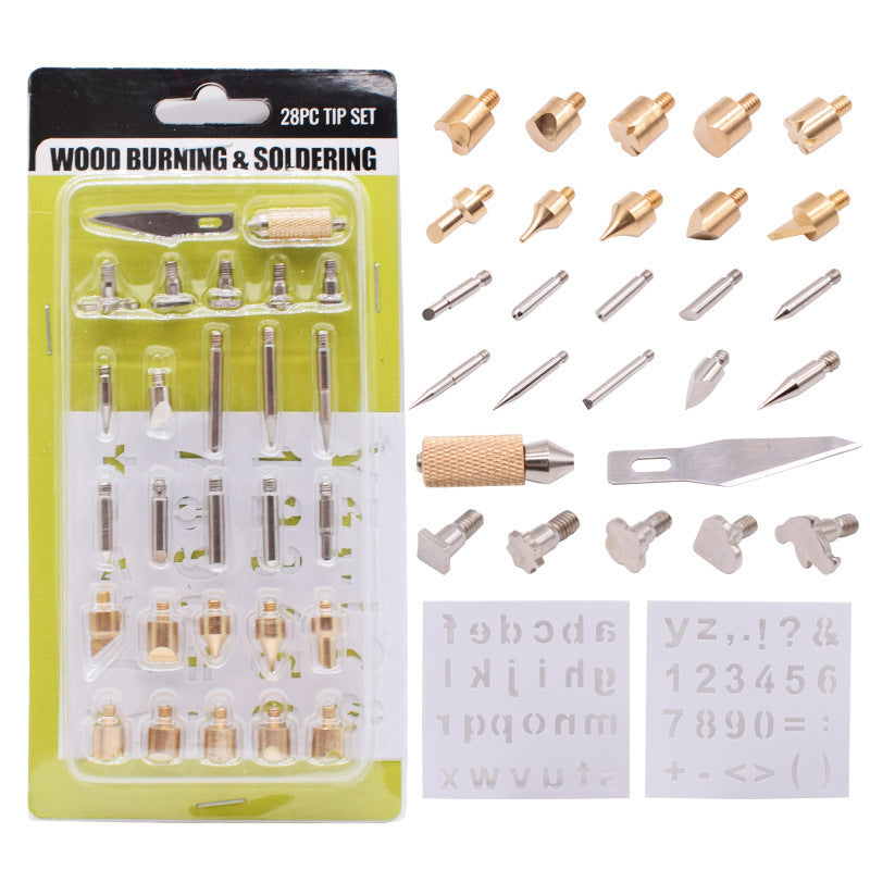 Wooden Gourd Pyrography 28 Piece Set Of Carving Accessories