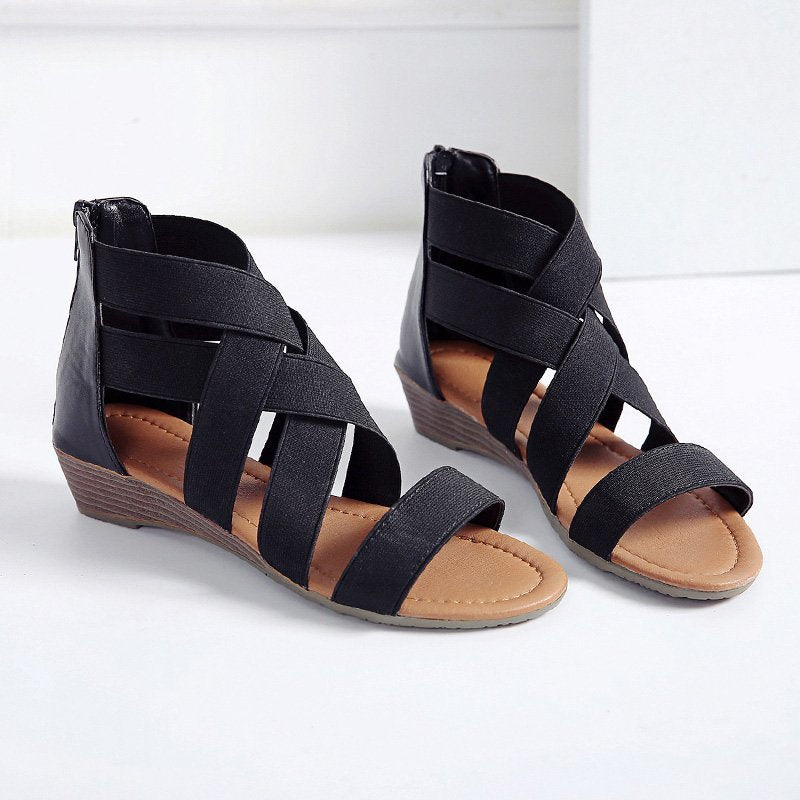 Large Size Women's Sandals Foreign Trade Low-heeled Roman Sandals