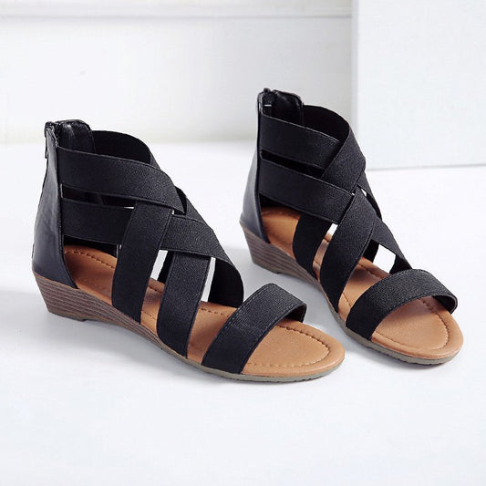 Large Size Women's Sandals Foreign Trade Low-heeled Roman Sandals