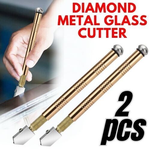 2PCS Professional Diamond Tip Glass Cutter Steel Blade Precision Cutting Tools