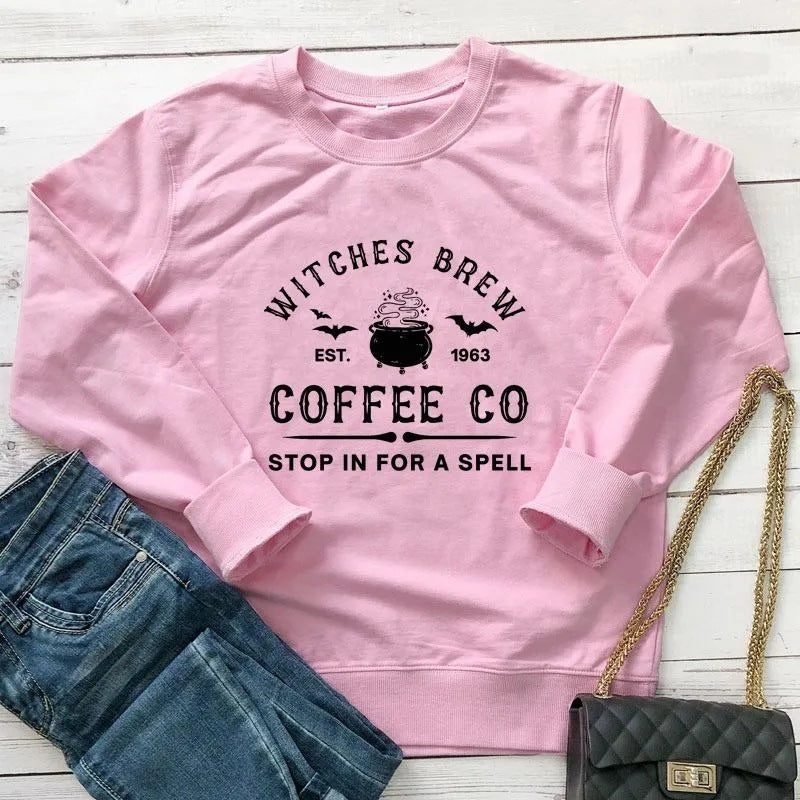 WITCHES BREW Letter 1963 Printed European And American Sweater