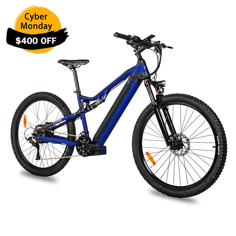 500W Electric Bike - 27.5 Inches 500W 48V 27 Speed Blue Ebike - Bafang Motor