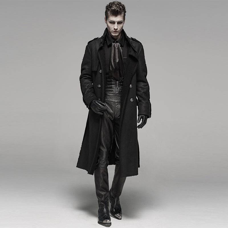 Punk Gothic Rock Fur One Piece Men's Windbreaker