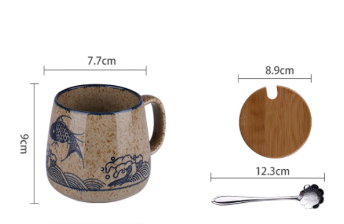 Underglaze Ceramic Mug Creative Hand-Painted Office Breakfast Milk Coffee Black Tea Water Cup