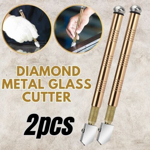 2PCS Professional Diamond Tip Glass Cutter Steel Blade Precision Cutting Tools