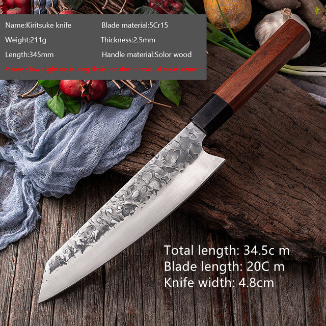 Black Sandalwood Kitchen Knife With Octagonal Handle