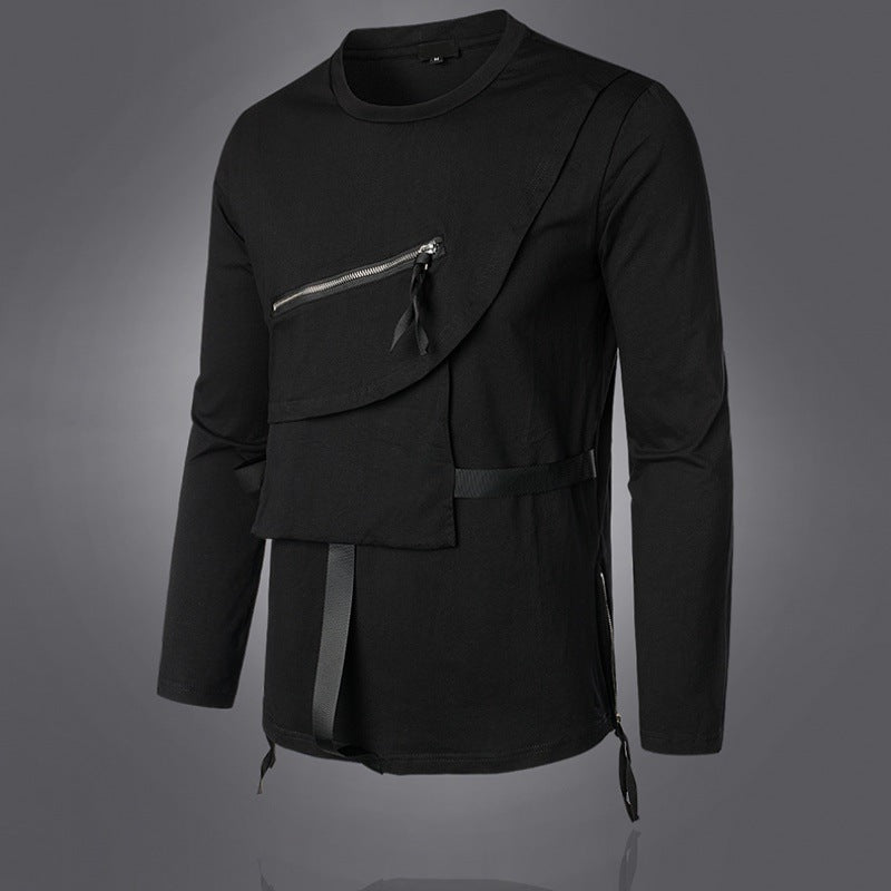 Dark Autumn Personalized Work Clothes Round Neck Bottoming Shirt Long Sleeve T-shirt Men