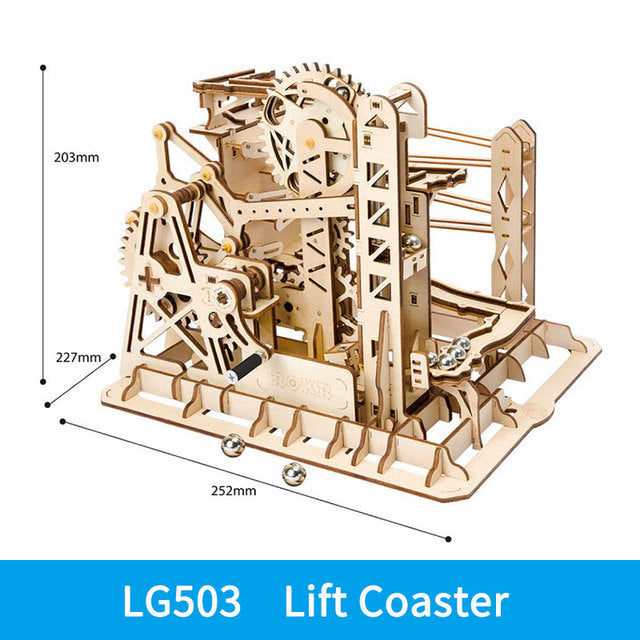 3D DIY Wooden Puzzle Roller Coaster Children's Toys