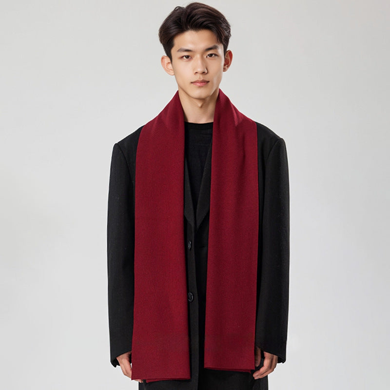 Solid-color Versatile Knitted Wool Scarf