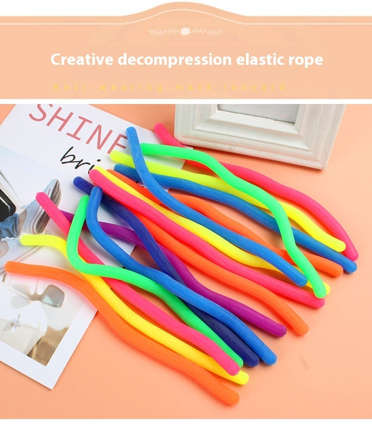 Stretch Decompression Tension Noodle Rope Whole Person Vent Toy Lala Soft Rubber Rope Elastic String
