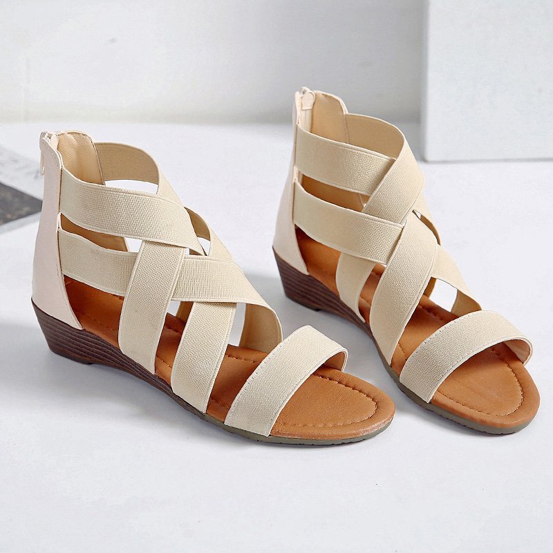 Large Size Women's Sandals Foreign Trade Low-heeled Roman Sandals
