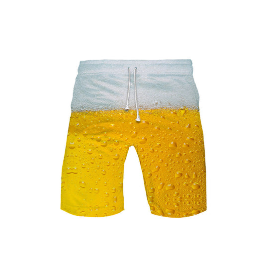 Men's Fashionable Simple 3D Color Printing Breathable Shorts