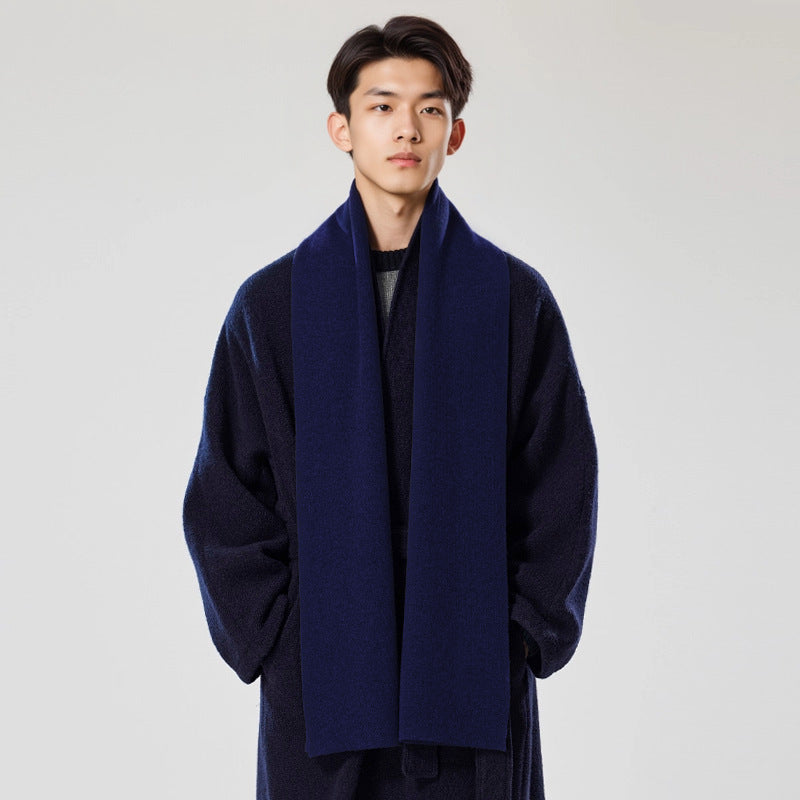 Solid-color Versatile Knitted Wool Scarf